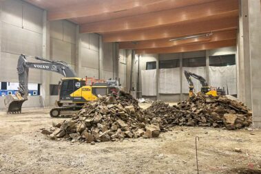Erdarbeiten in der Abfüllhalle der Privatbrauerei Zwettl